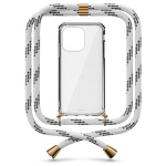 Θήκη Σιλικόνης με Κορδόνι για iPhone 11 Pro Max Ασπρο/Διάφανο