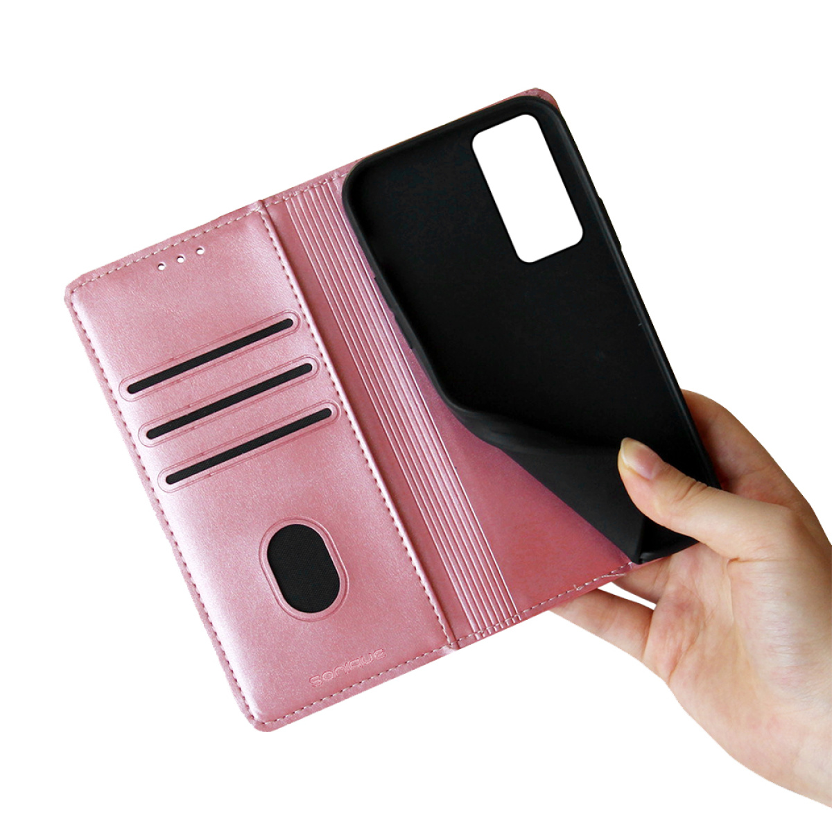 Θήκη Βιβλίο Vintage Magnet Book Sonique για Xiaomi 12T Xiaomi 12T Pro Ροζ Χρυσό 5
