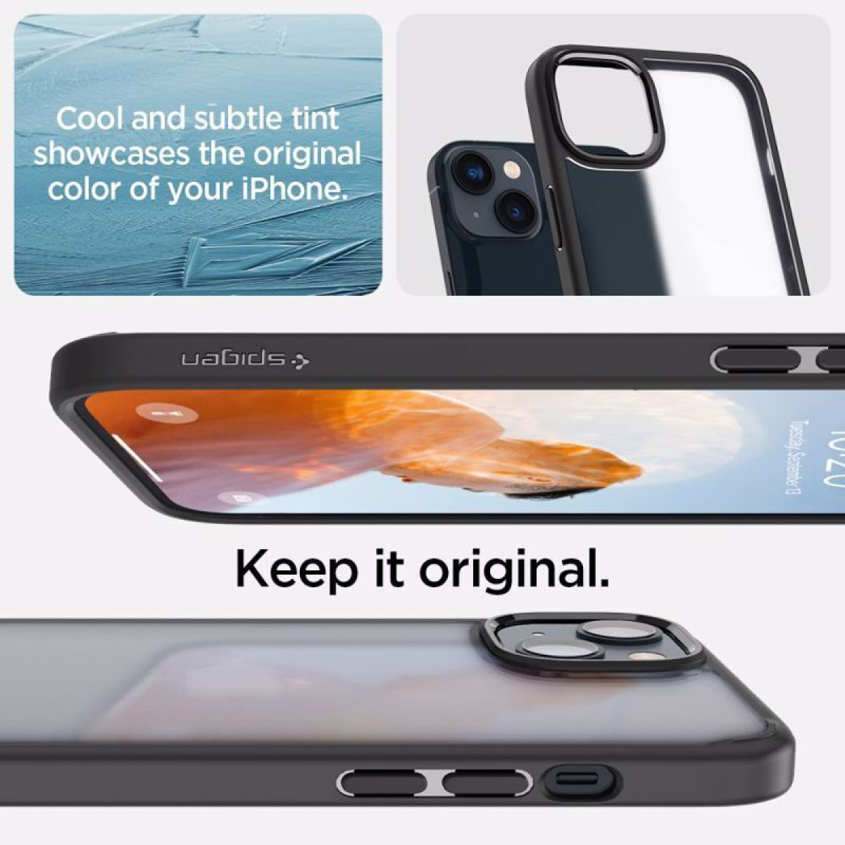 Θήκη Σιλικόνης Πλαστικό Spigen Ultra Hybrid Back Cover για Apple iPhone 14 Μαύρο 8