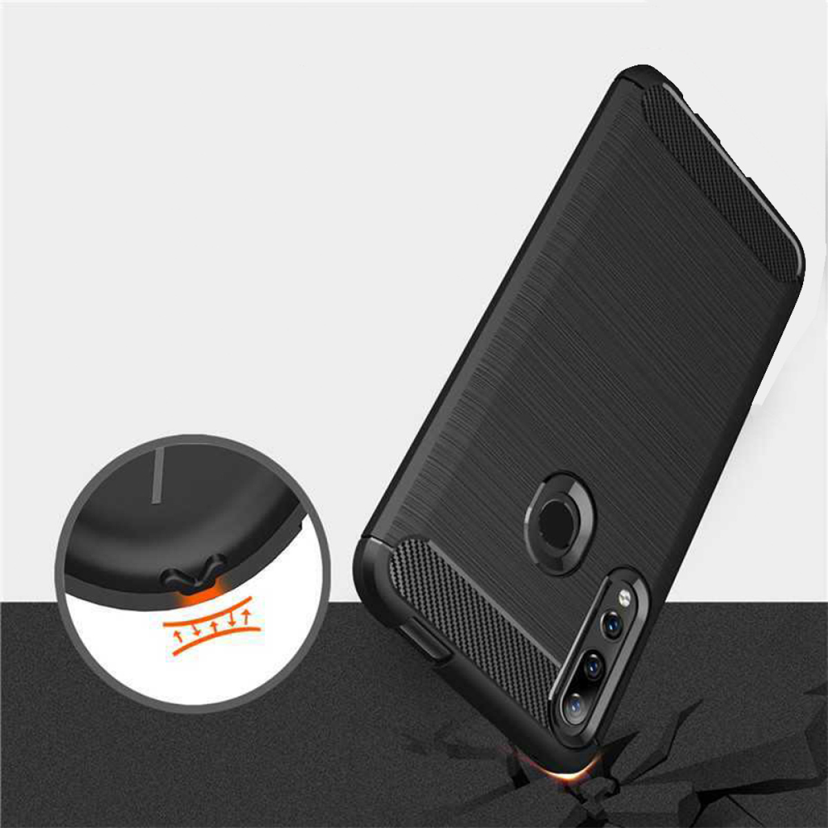 Θήκη Σιλικόνης Sonique Carbon Brushed Samsung Galaxy A14 4G Galaxy A14 5G Μαύρο 3