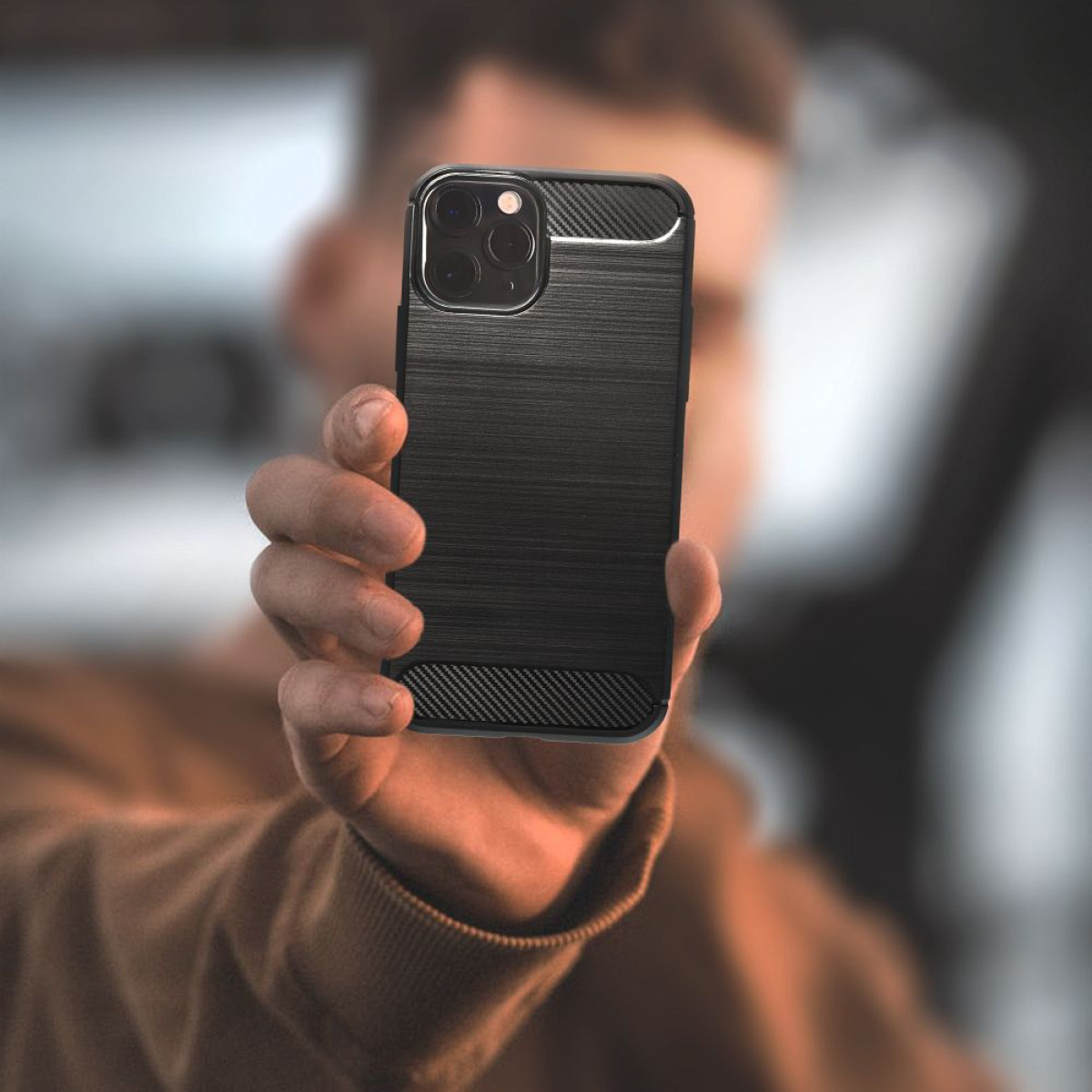 Θήκη Σιλικόνης Sonique Carbon Brushed Samsung Galaxy A14 4G Galaxy A14 5G Μαύρο 4